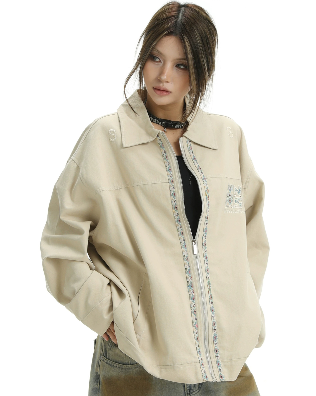 Jacquard Trim Bomber