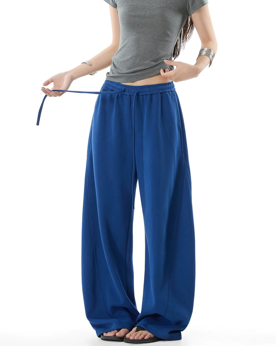 Draped Wide Fit Sweat Trousers