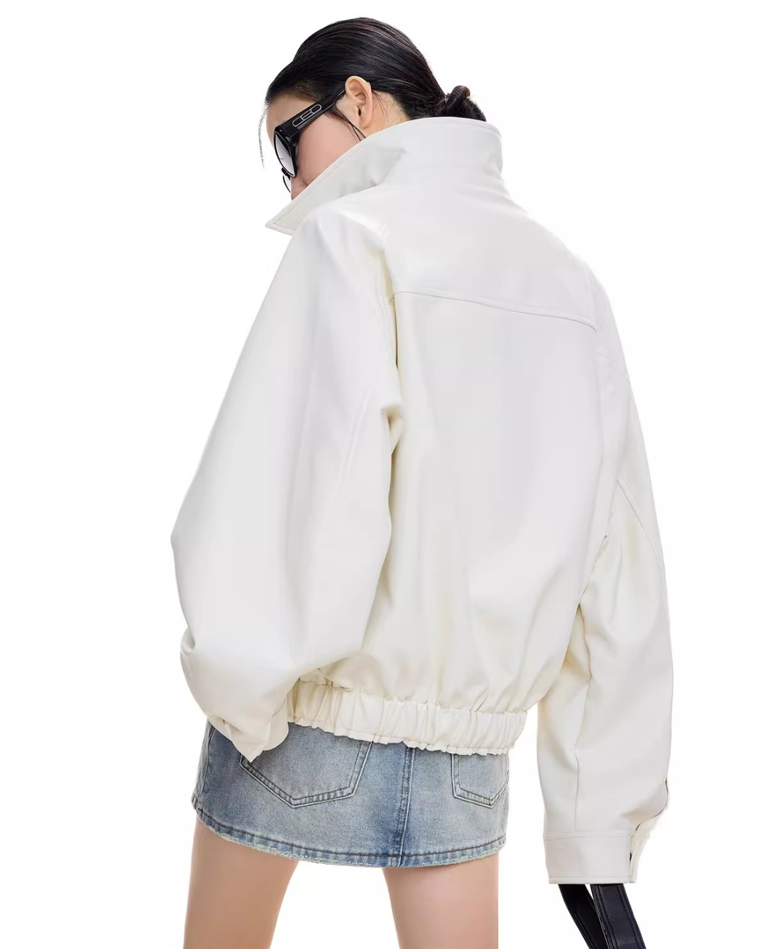 Soft Vegan Leather Balloon Jacket