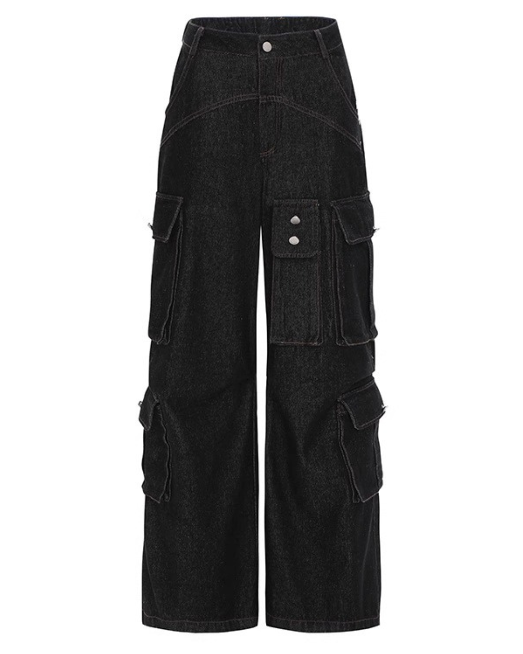 Edgy Wide Straight Cargo Jeans