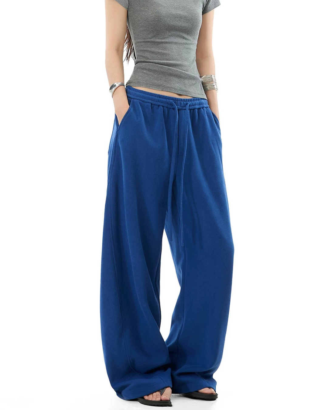 Draped Wide Fit Sweat Trousers