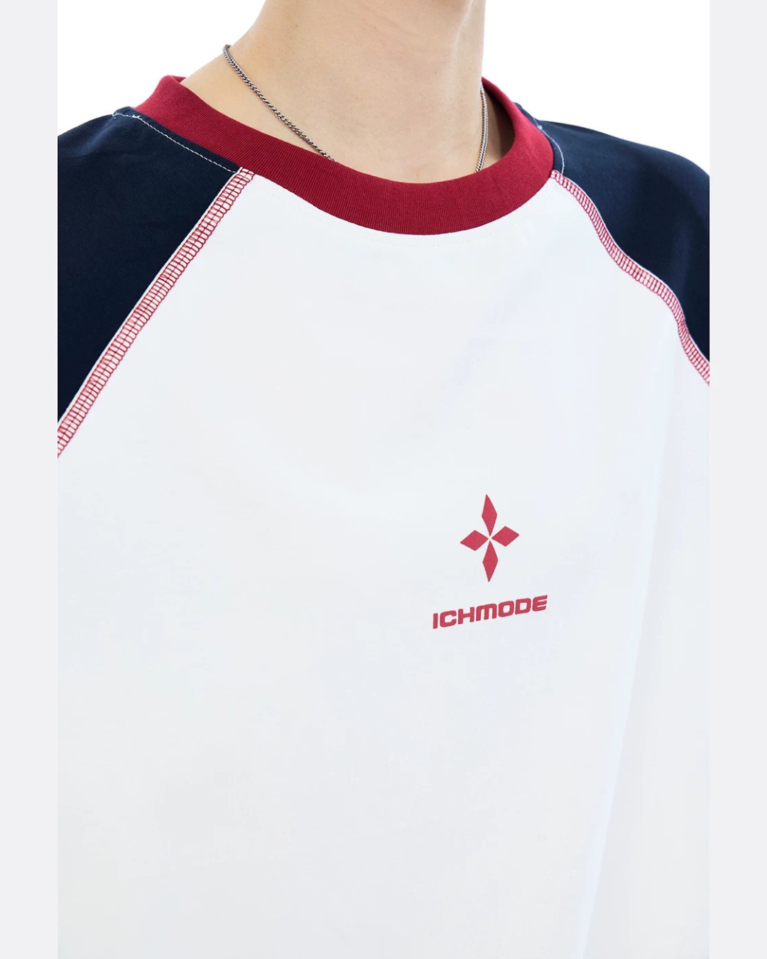 Athletic Colorblock Stitch Seam Raglan Tee
