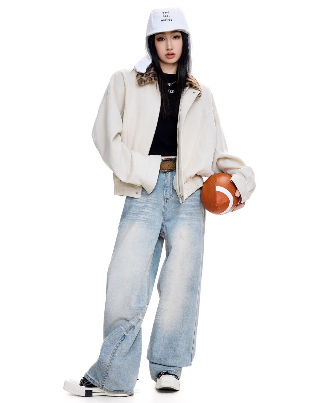 Leopard Collar Suede Jacket