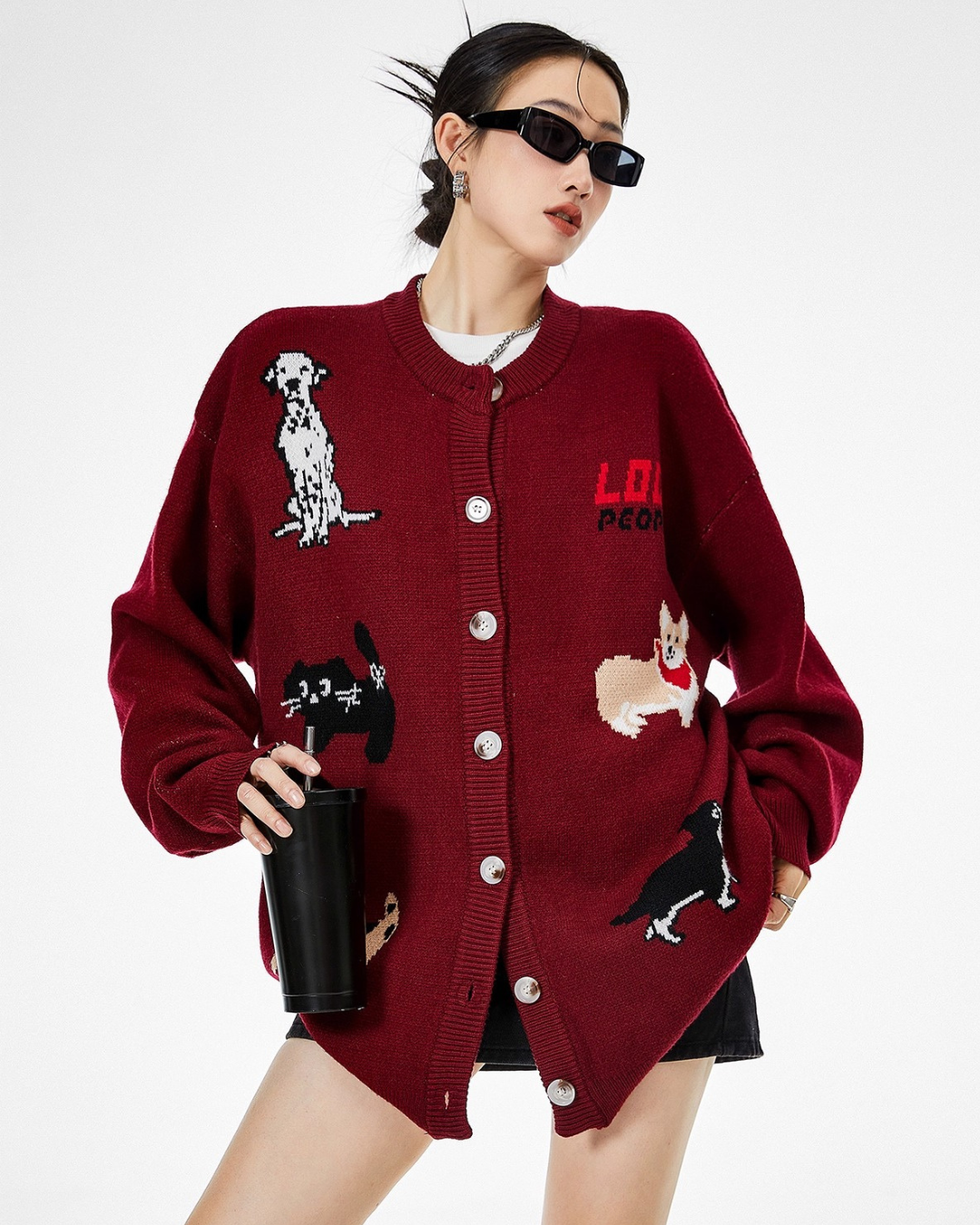 Animal Graphic Knit Cardigan