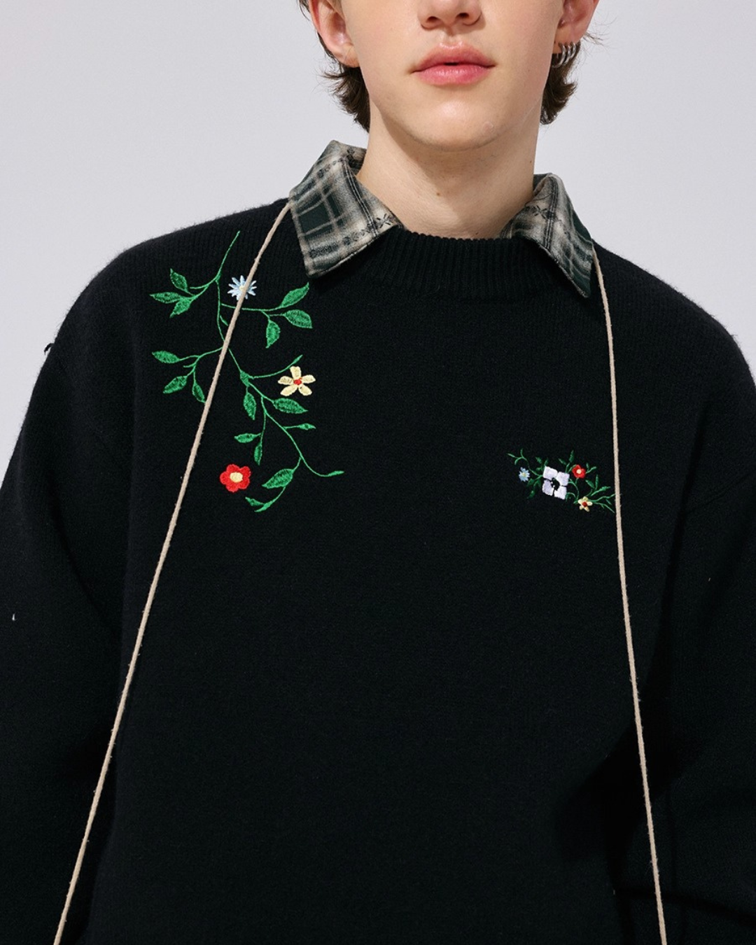 Floral Accent Knit Sweater