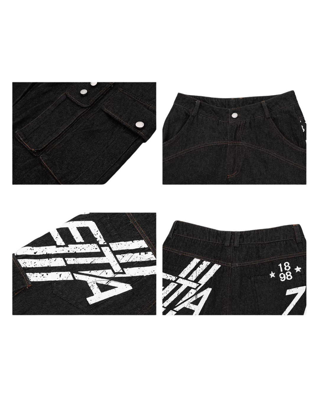 Edgy Wide Straight Cargo Jeans