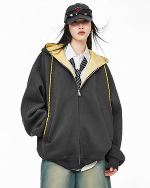 トップス theredthread contrast zip knit hoodie THEREDTHREAD / ザ