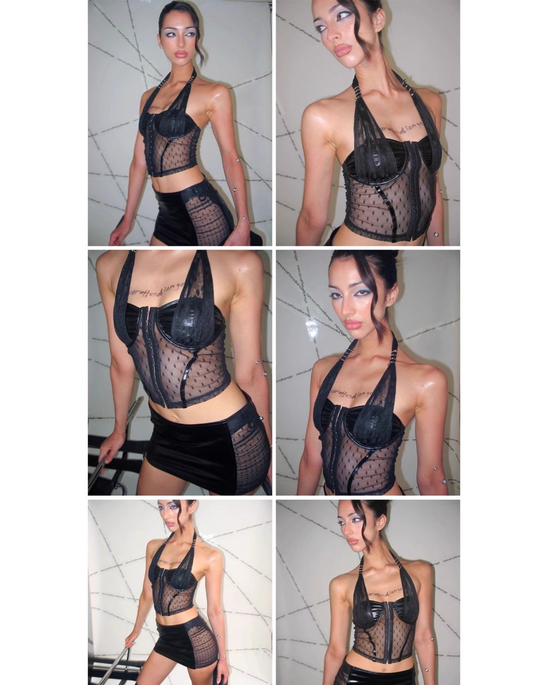 Vegan Leather Lingerie Set Up