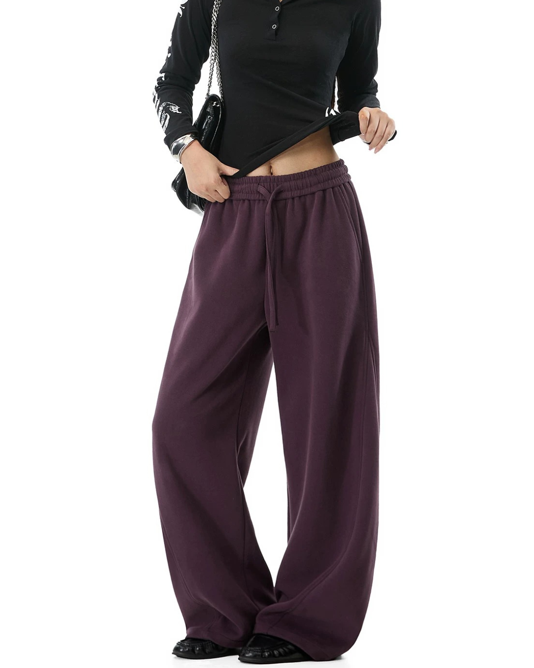 Draped Wide Fit Sweat Trousers