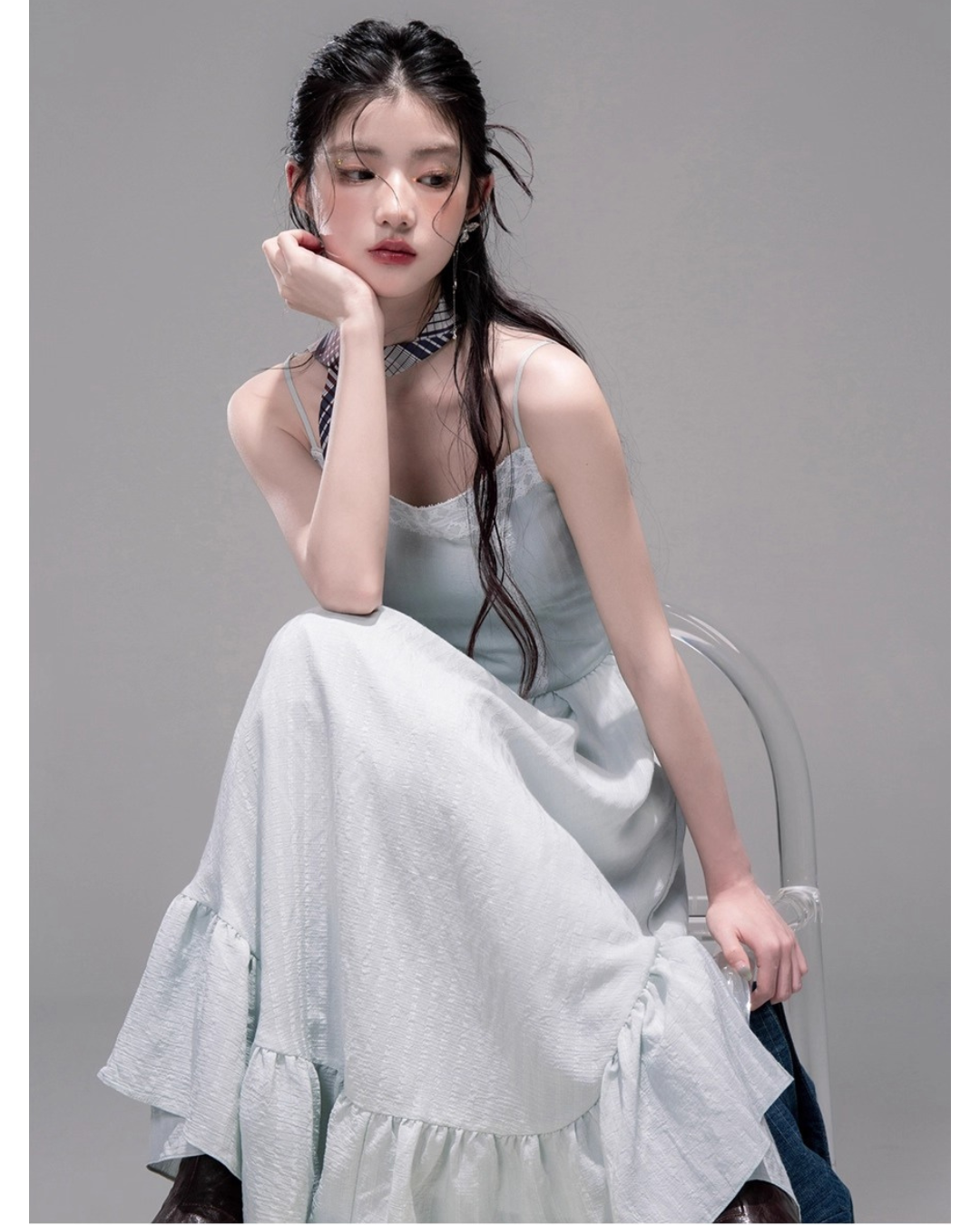 Ruffle Hem Sleeveless Maxi Dress