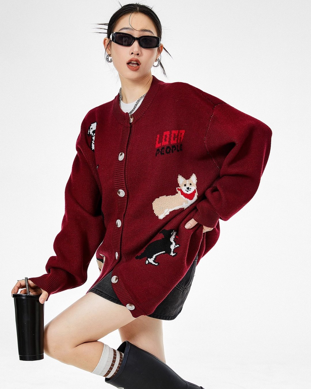 Animal Graphic Knit Cardigan