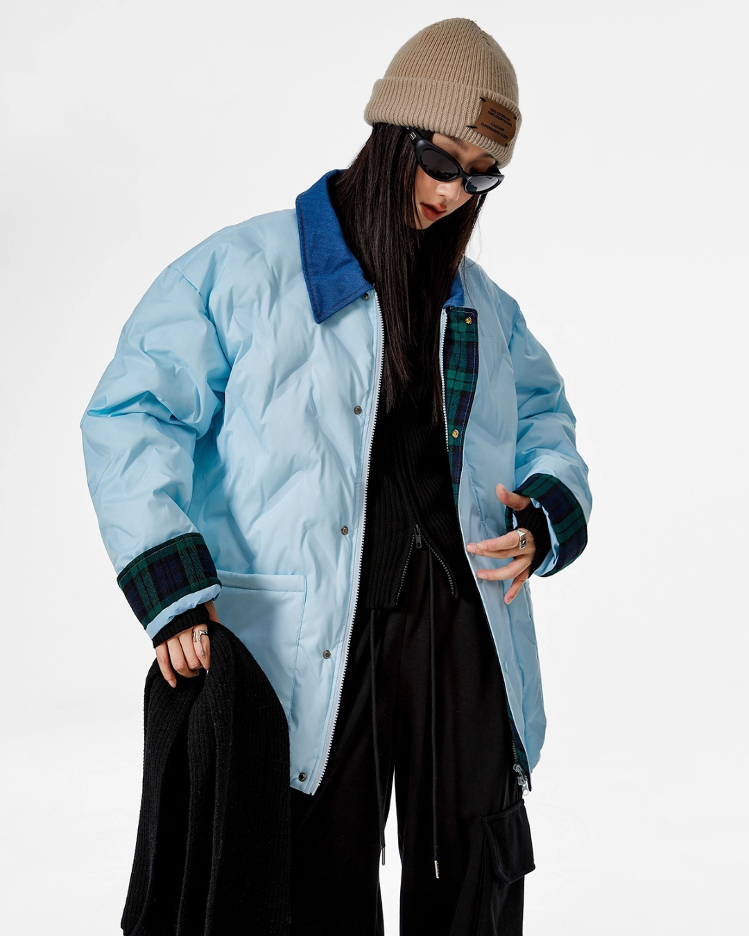 Contrast Collar Padded Jacket