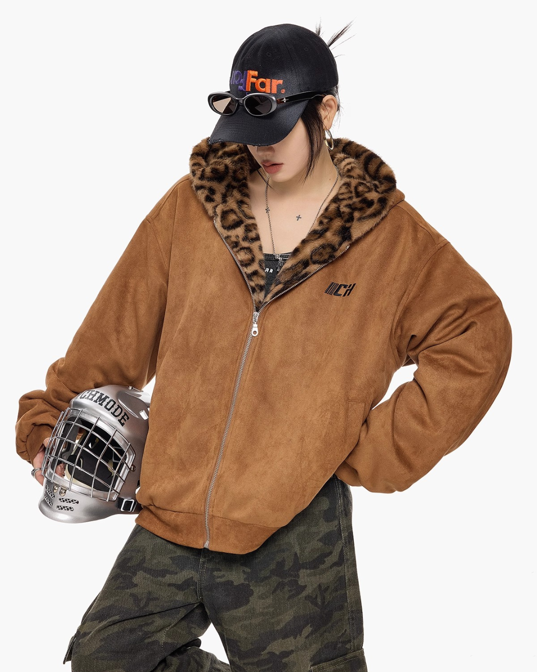 Leopard Lined Teddy Hoodie