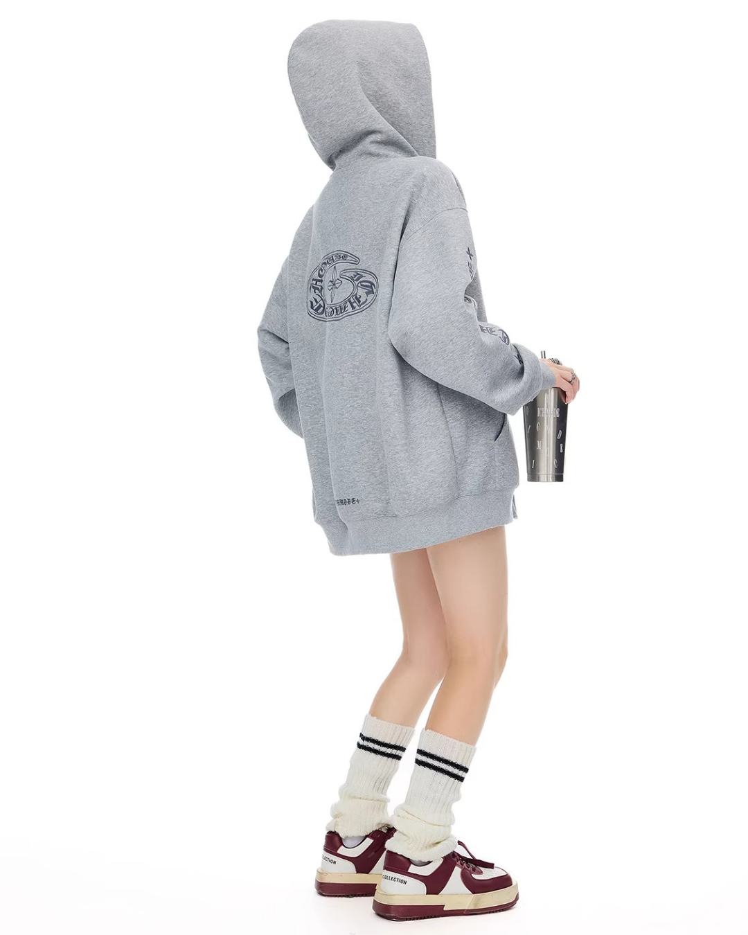 Bold Lettering Zip Hoodie