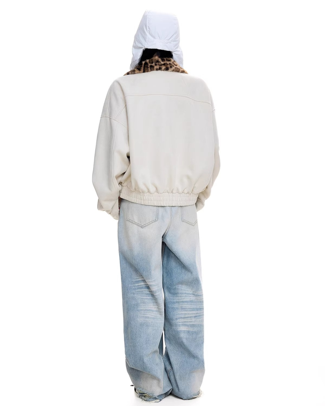 Leopard Collar Suede Jacket