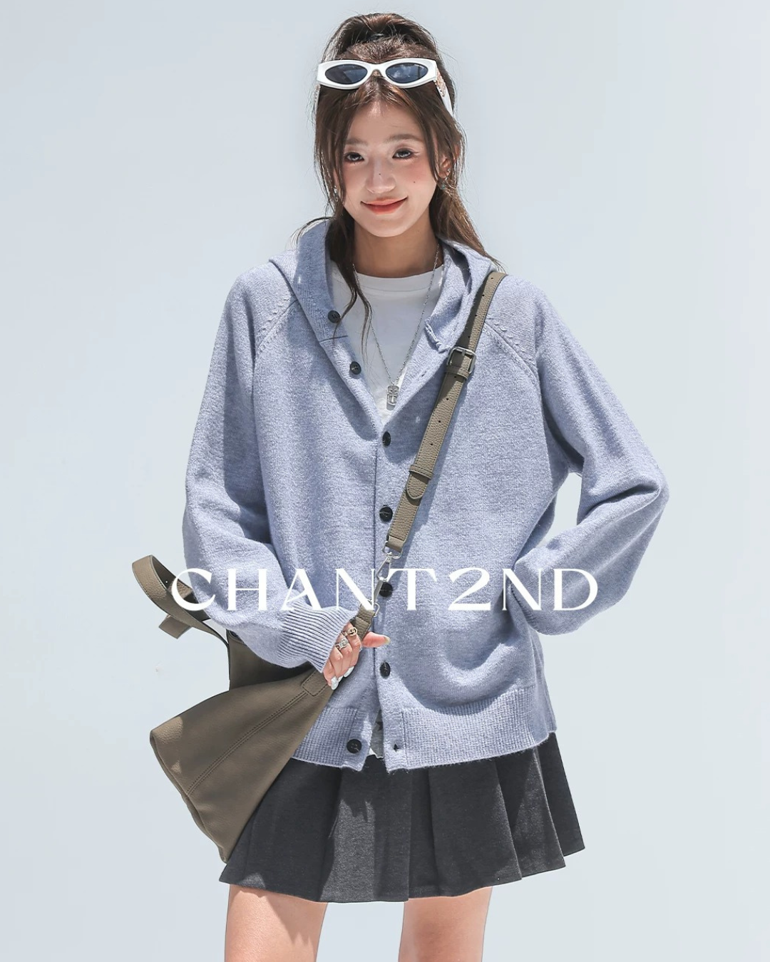 Melange Hooded Cardigan