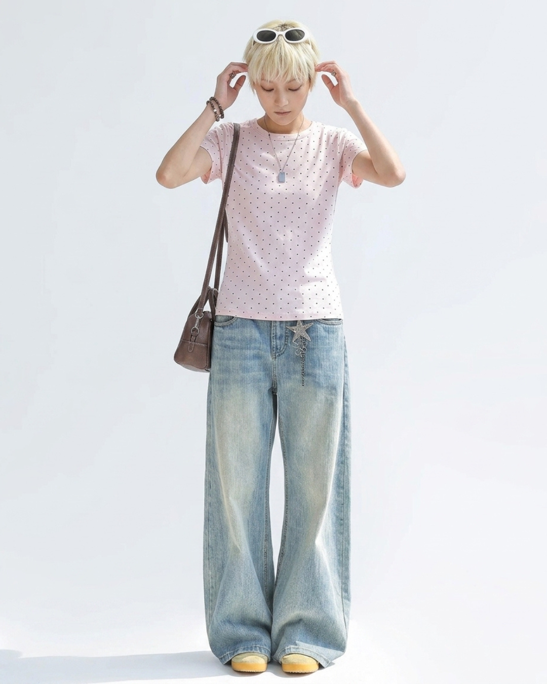 Polka Dot Fitted Short Sleeve Tee