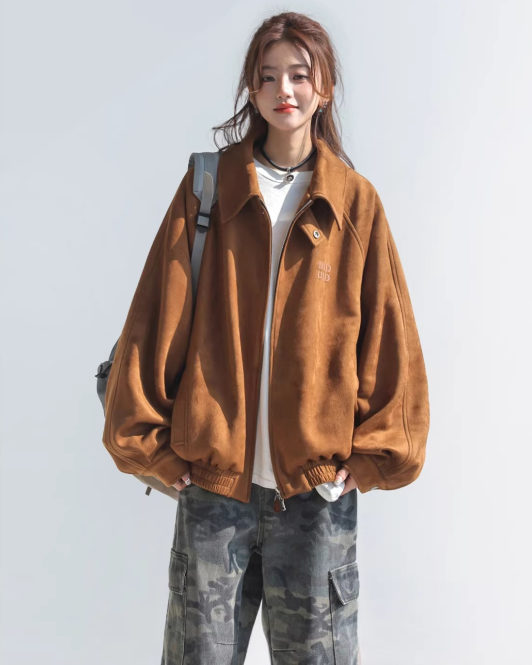 Vintage Suede Touch Bomber Jacket