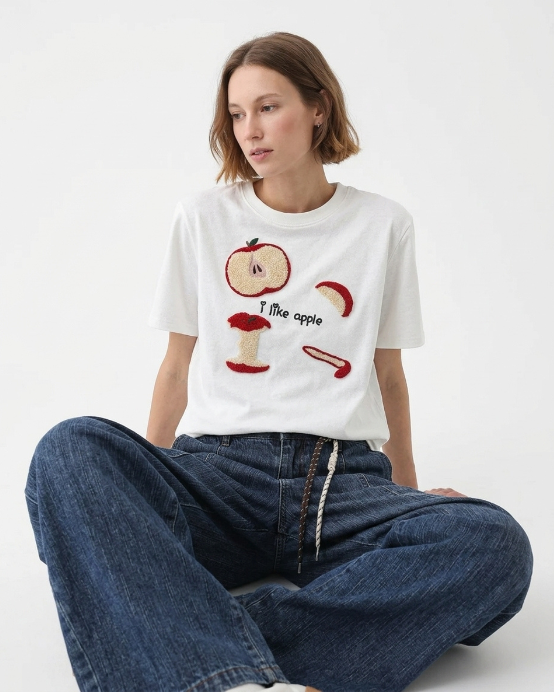 Apple Punch Embroidery Tee