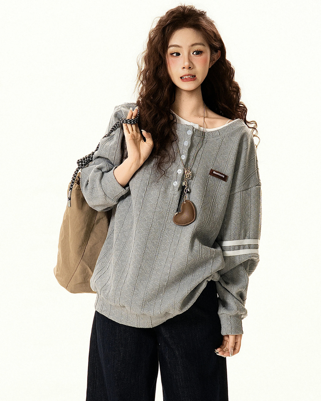 Cable Layered Sweatshirt