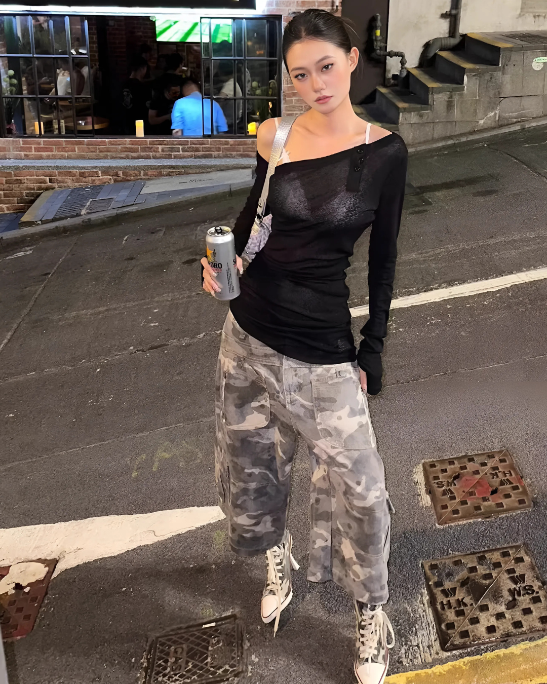 One Shoulder Sheer Top