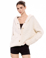 Hooded Cable Cardigan