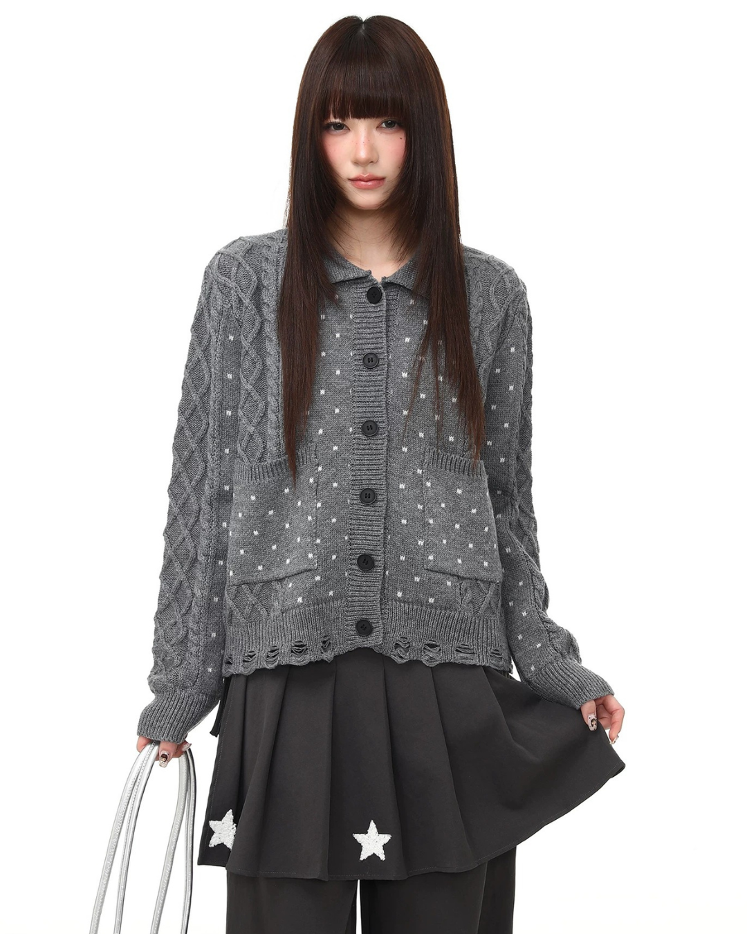 Frayed Cable Cardigan