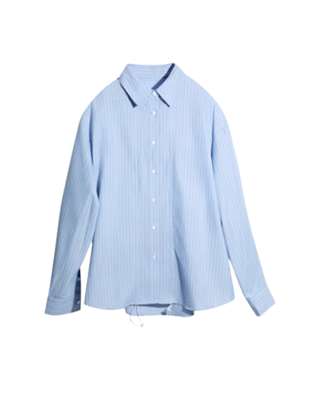 Gathered striped shirt