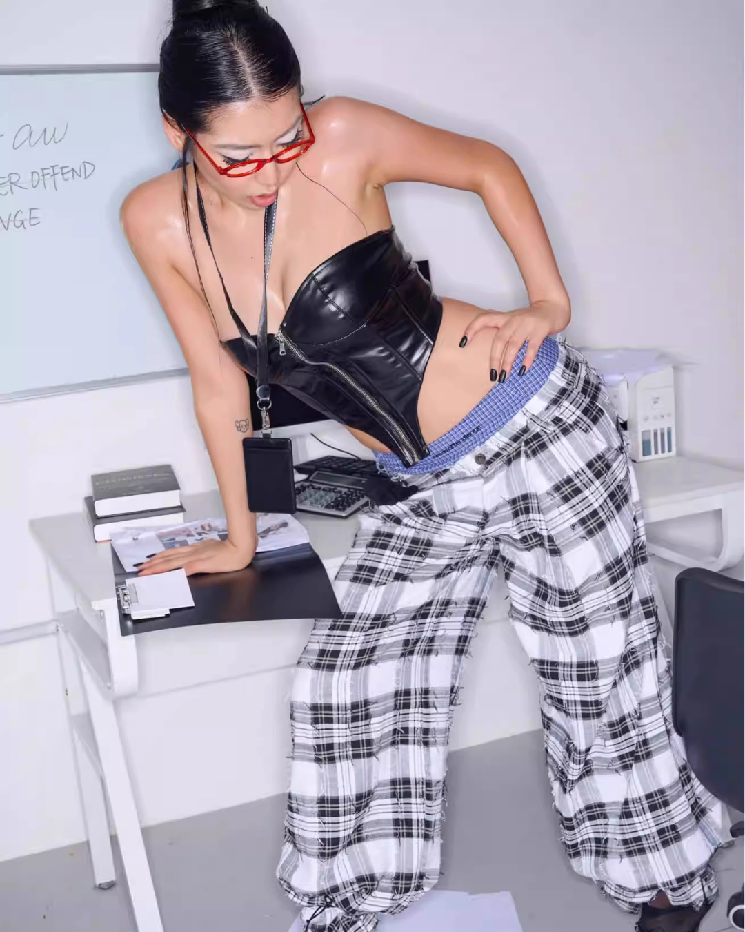 Enamel Leather Tube Top