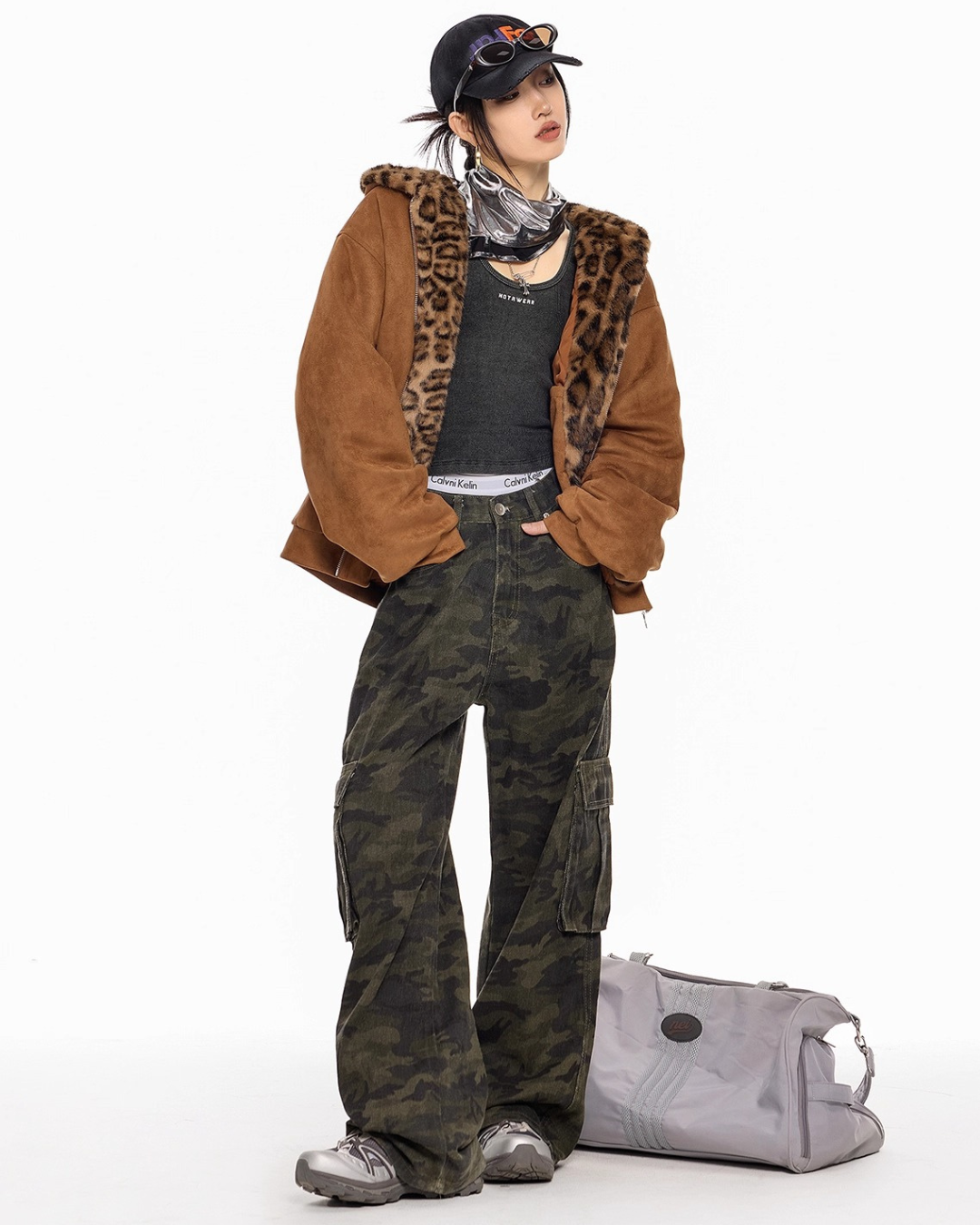 Leopard Lined Teddy Hoodie