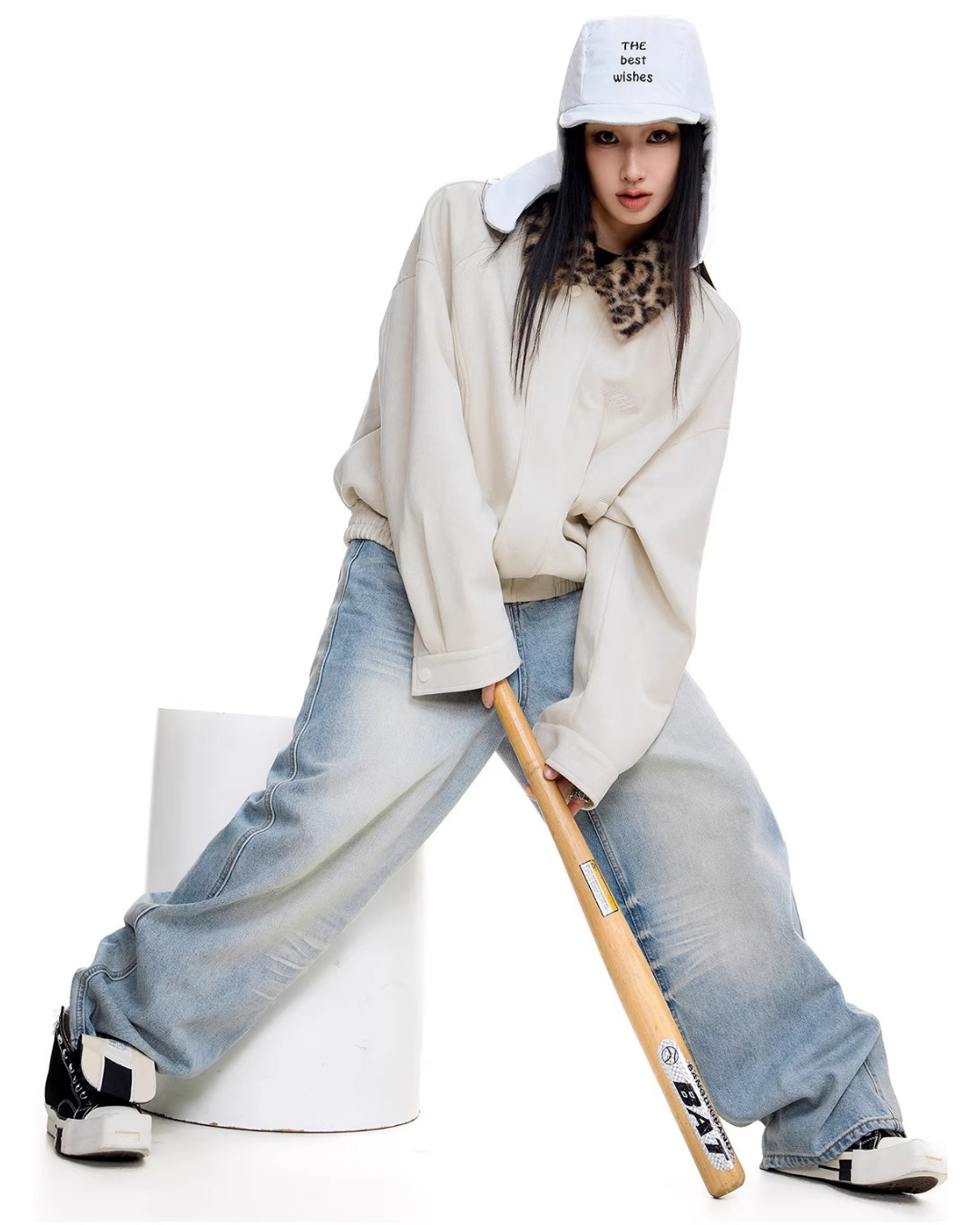 Leopard Collar Suede Jacket