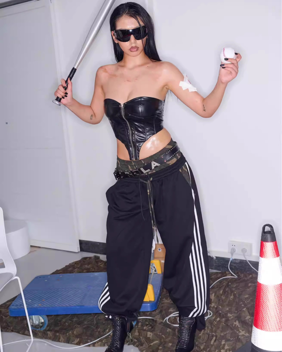 Enamel Leather Tube Top