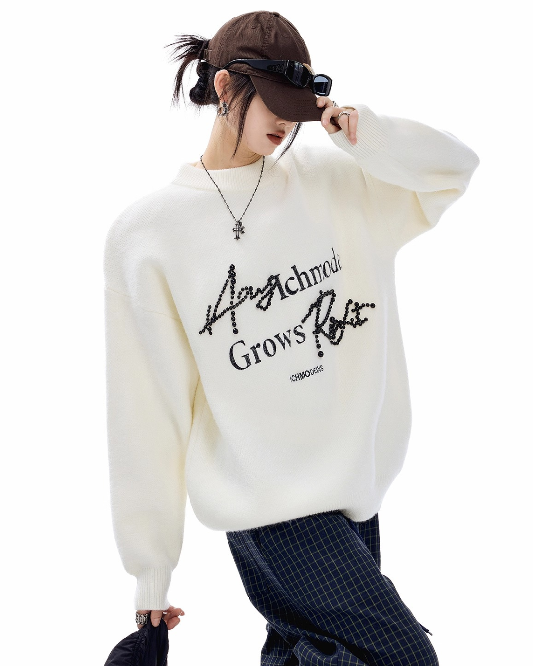 Pearl Letter Knit Sweater