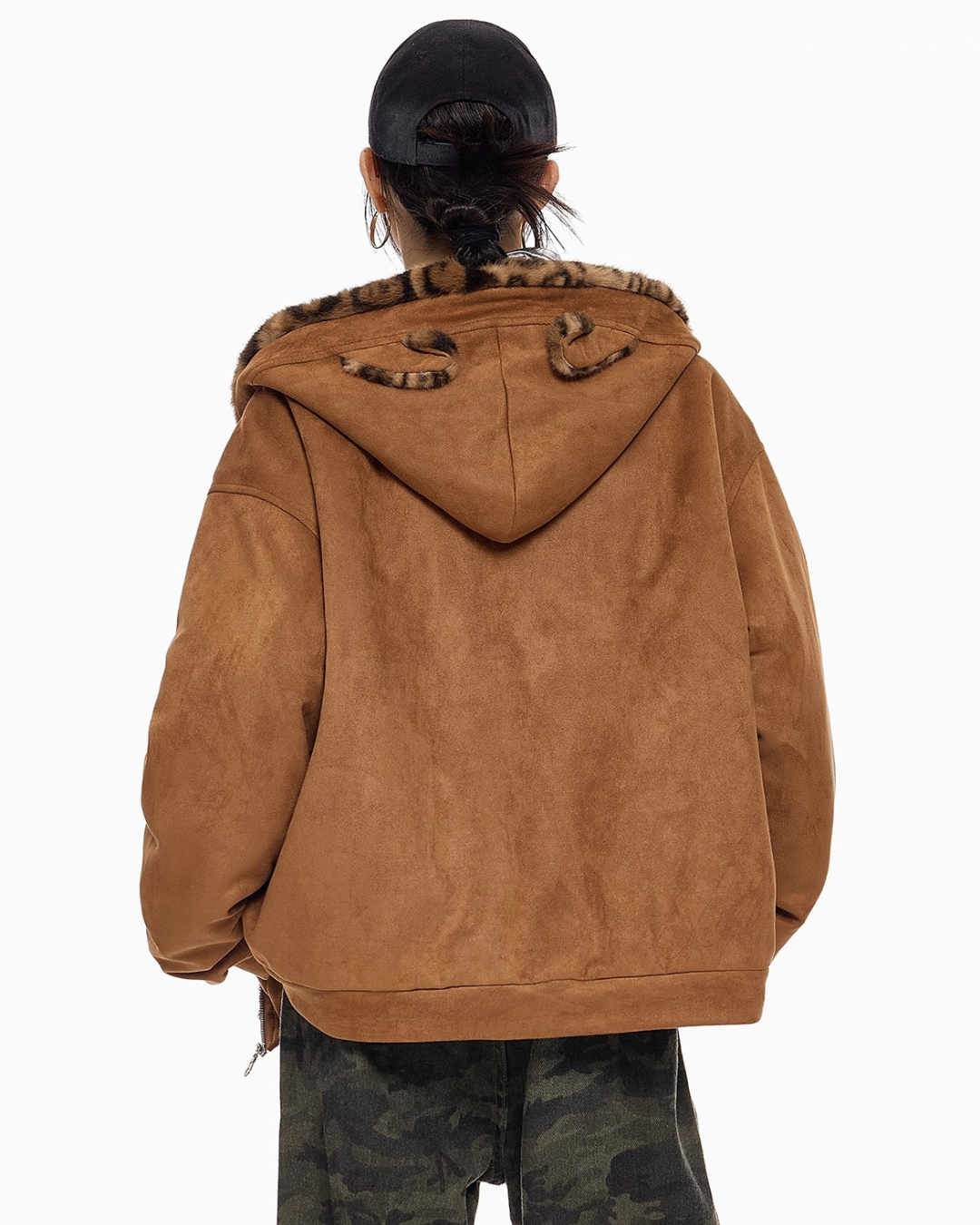 Leopard Lined Teddy Hoodie