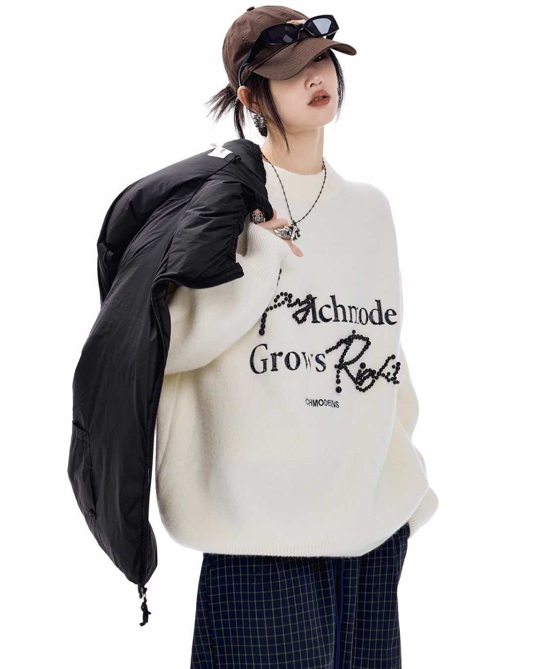 Pearl Letter Knit Sweater