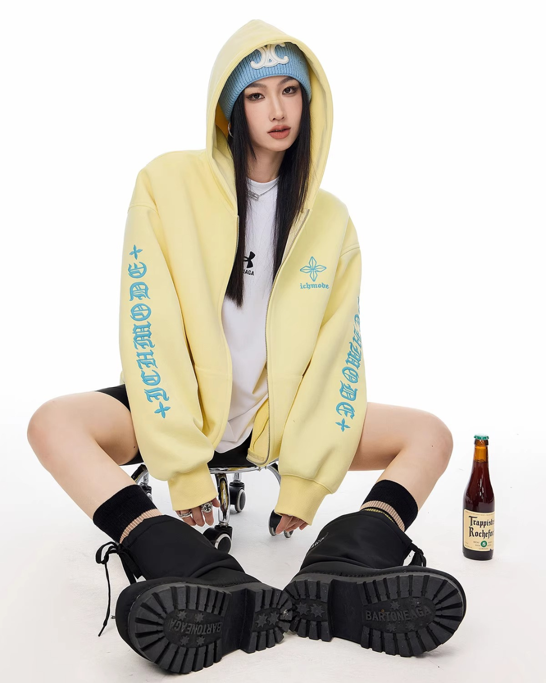 Bold Lettering Zip Hoodie