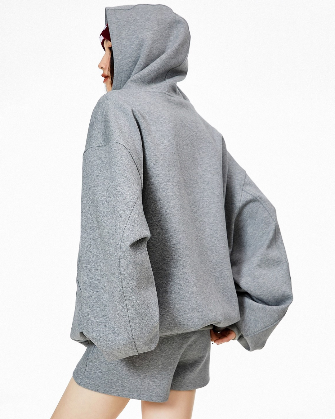 High Neck Essential Zip Hoodie