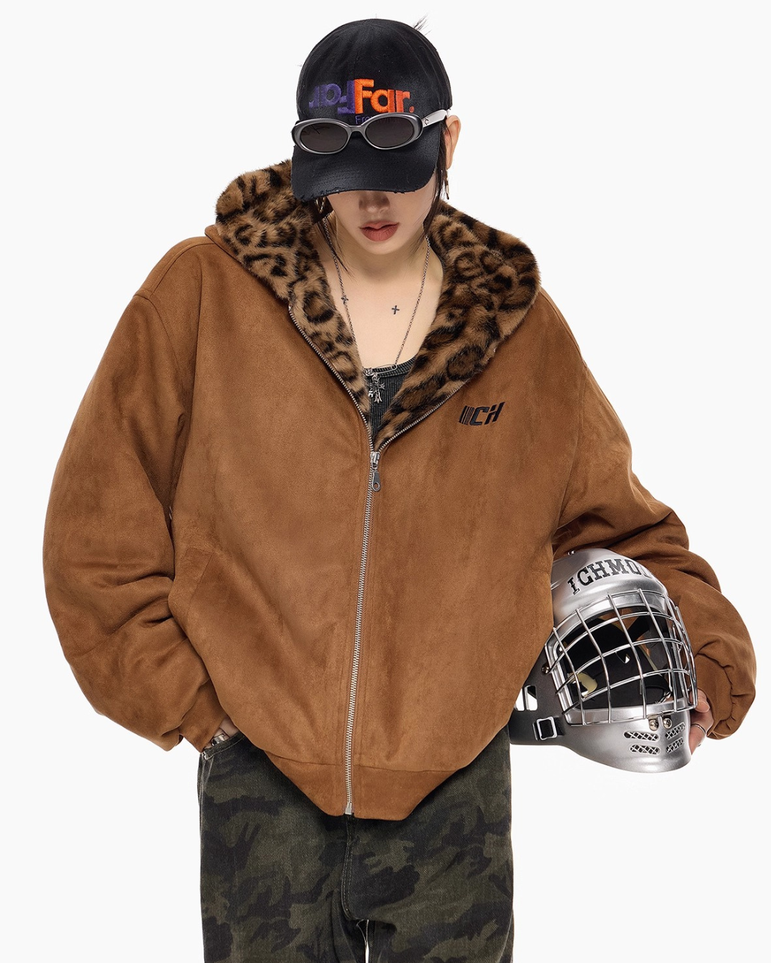 Leopard Lined Teddy Hoodie