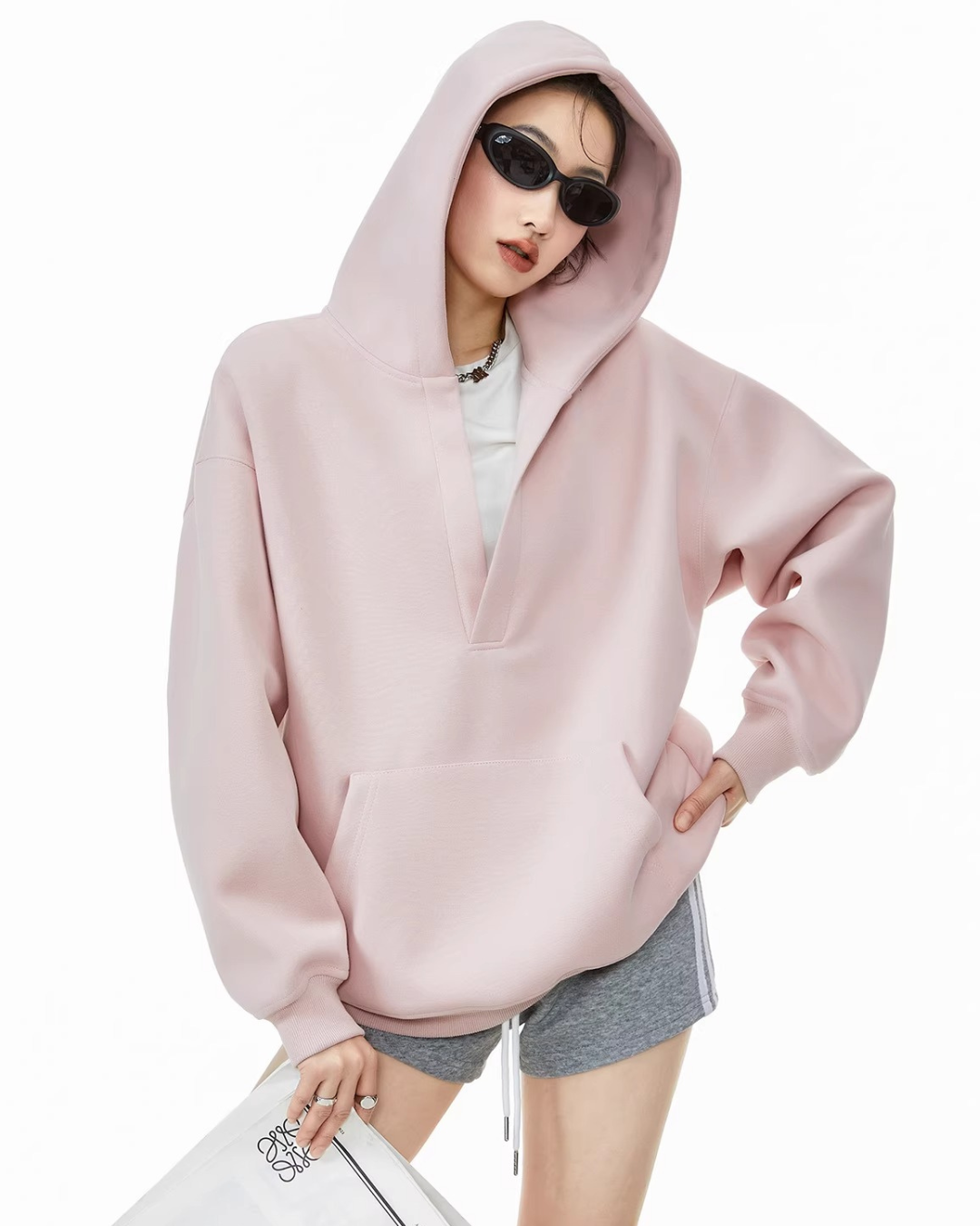 Deep V Sweat Hoodie