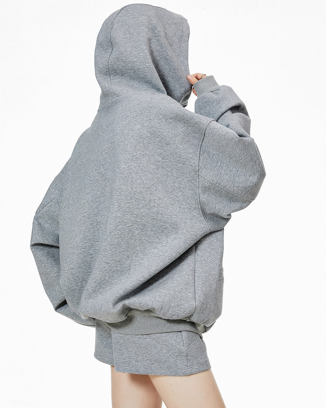 High Neck Essential Zip Hoodie