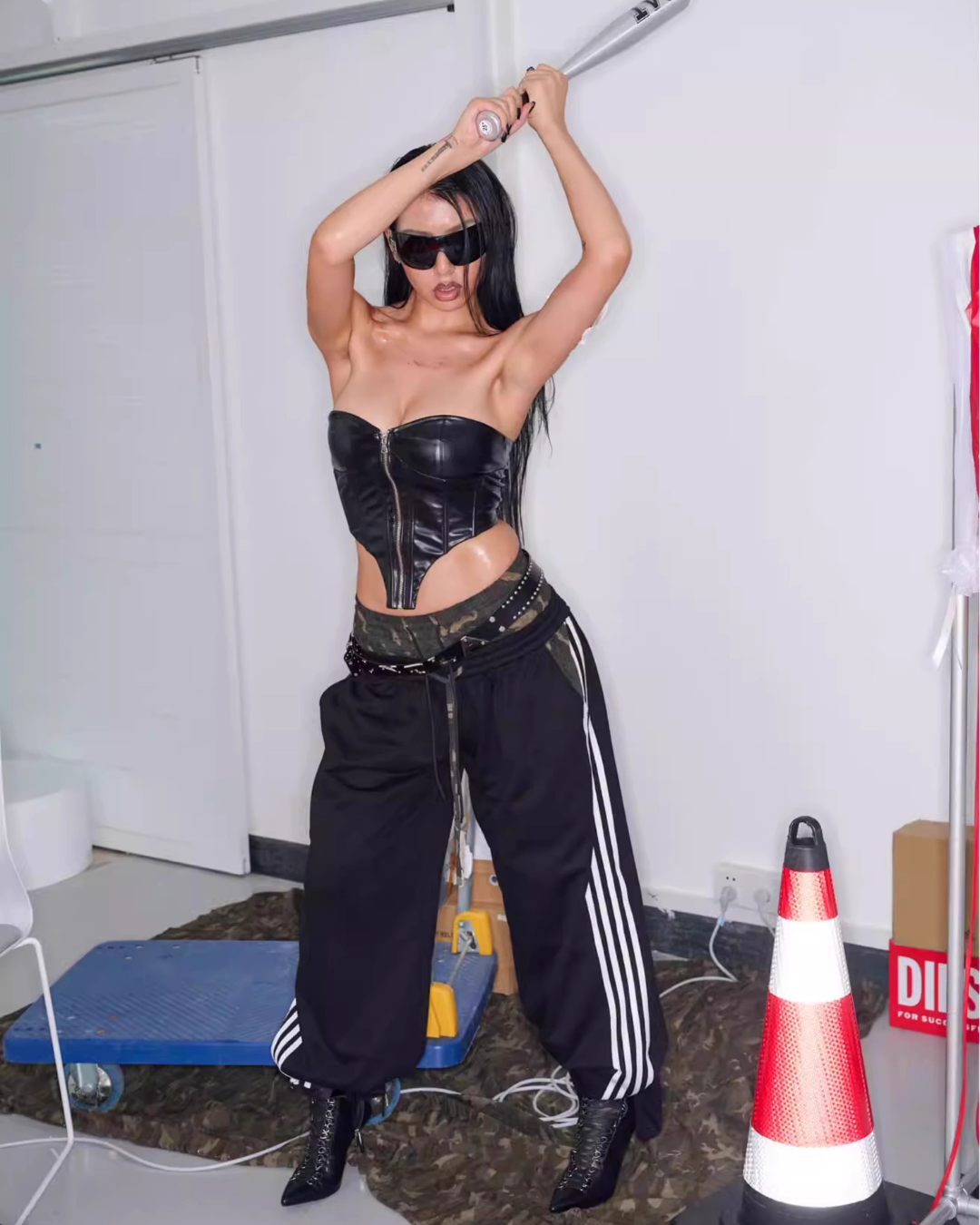 Enamel Leather Tube Top