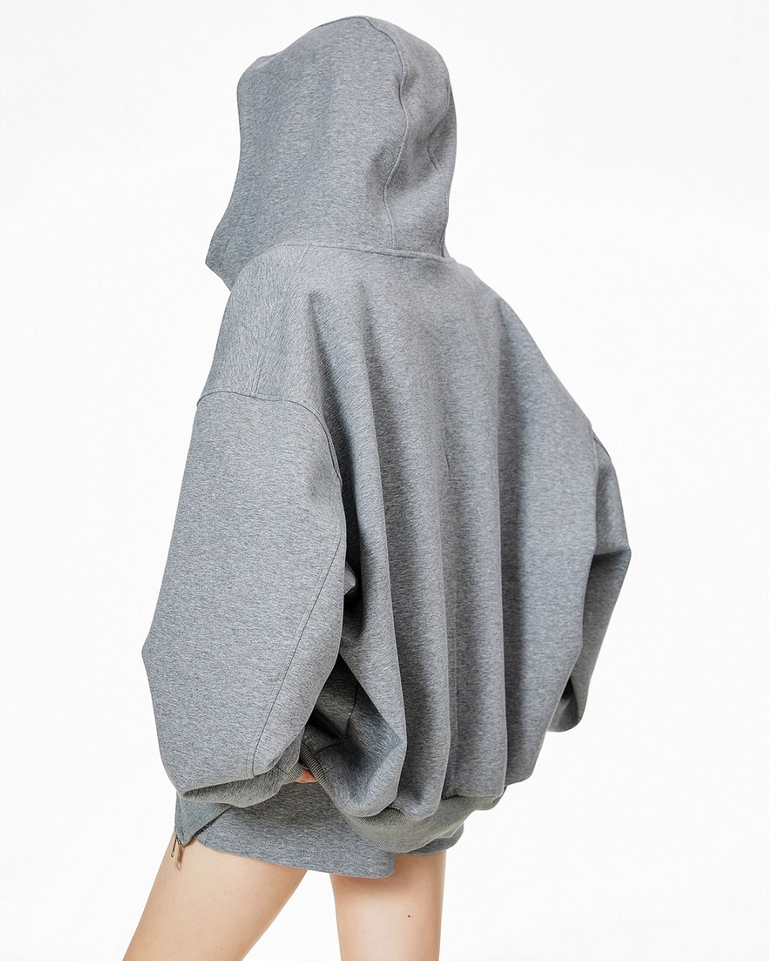 High Neck Essential Zip Hoodie