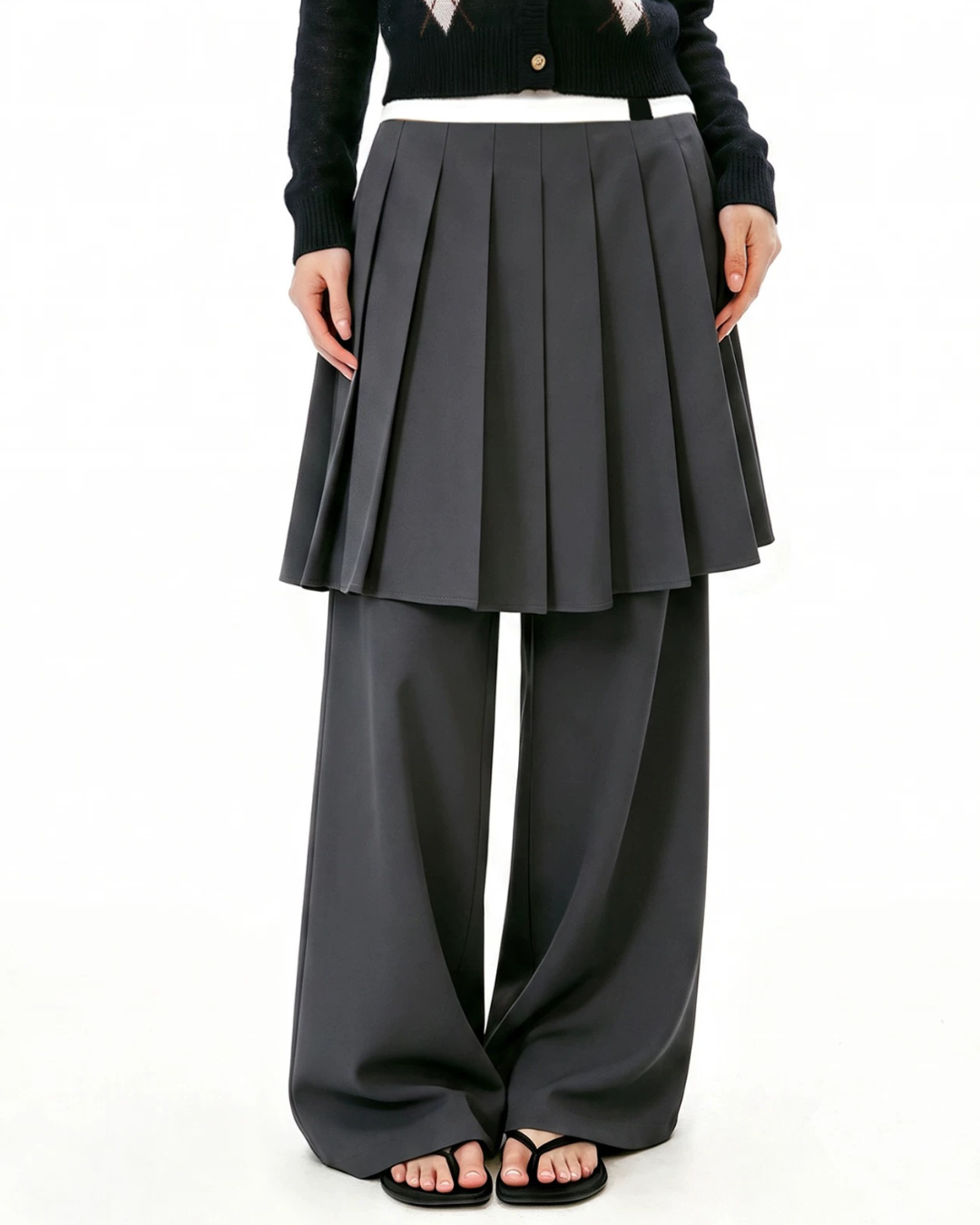 Pleated Skirt Trousers