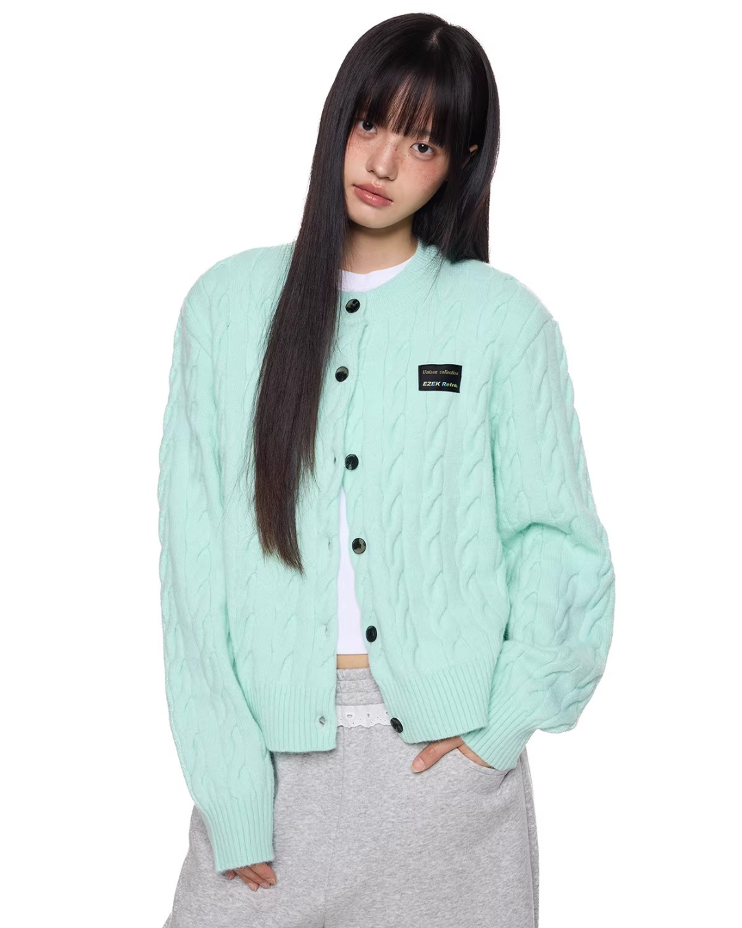 Braided Texture Oversized Knit Cardigan