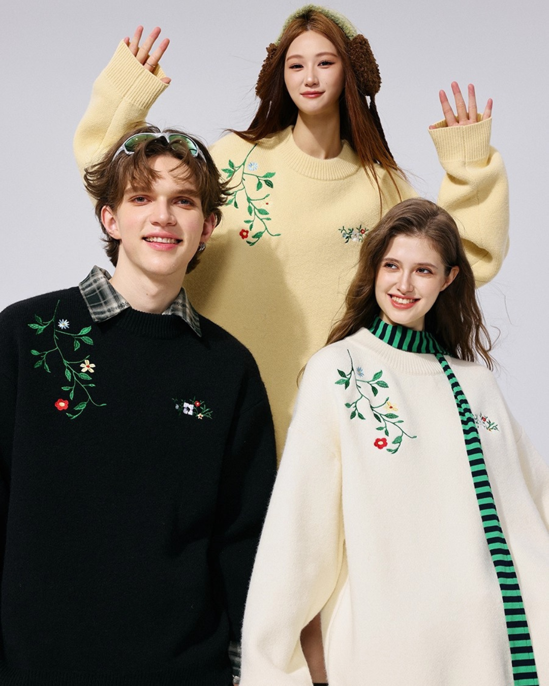 Floral Accent Knit Sweater