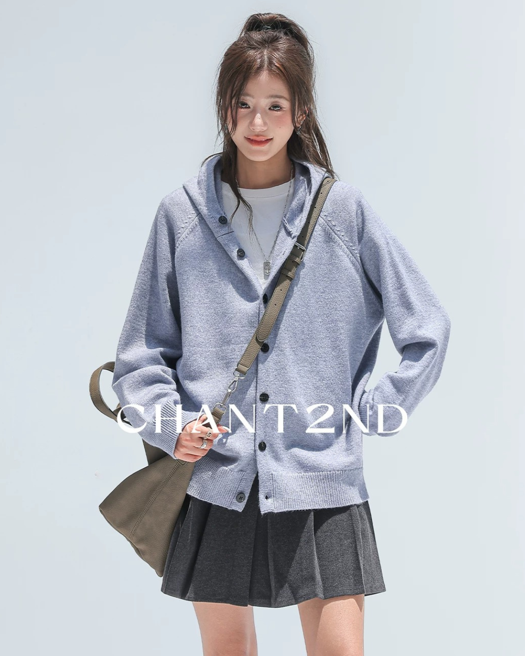 Melange Hooded Cardigan