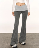 Fold-over Waist Flare Pants