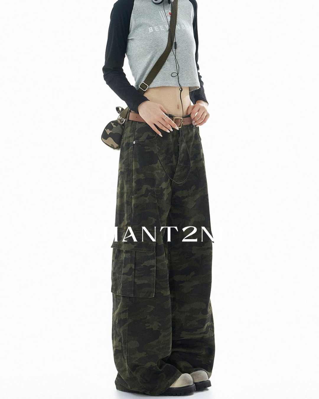 Camo Cargo Barrel Pants