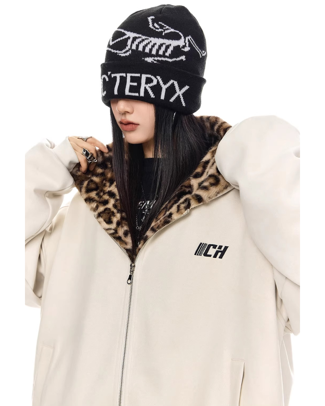 Leopard Lined Teddy Hoodie