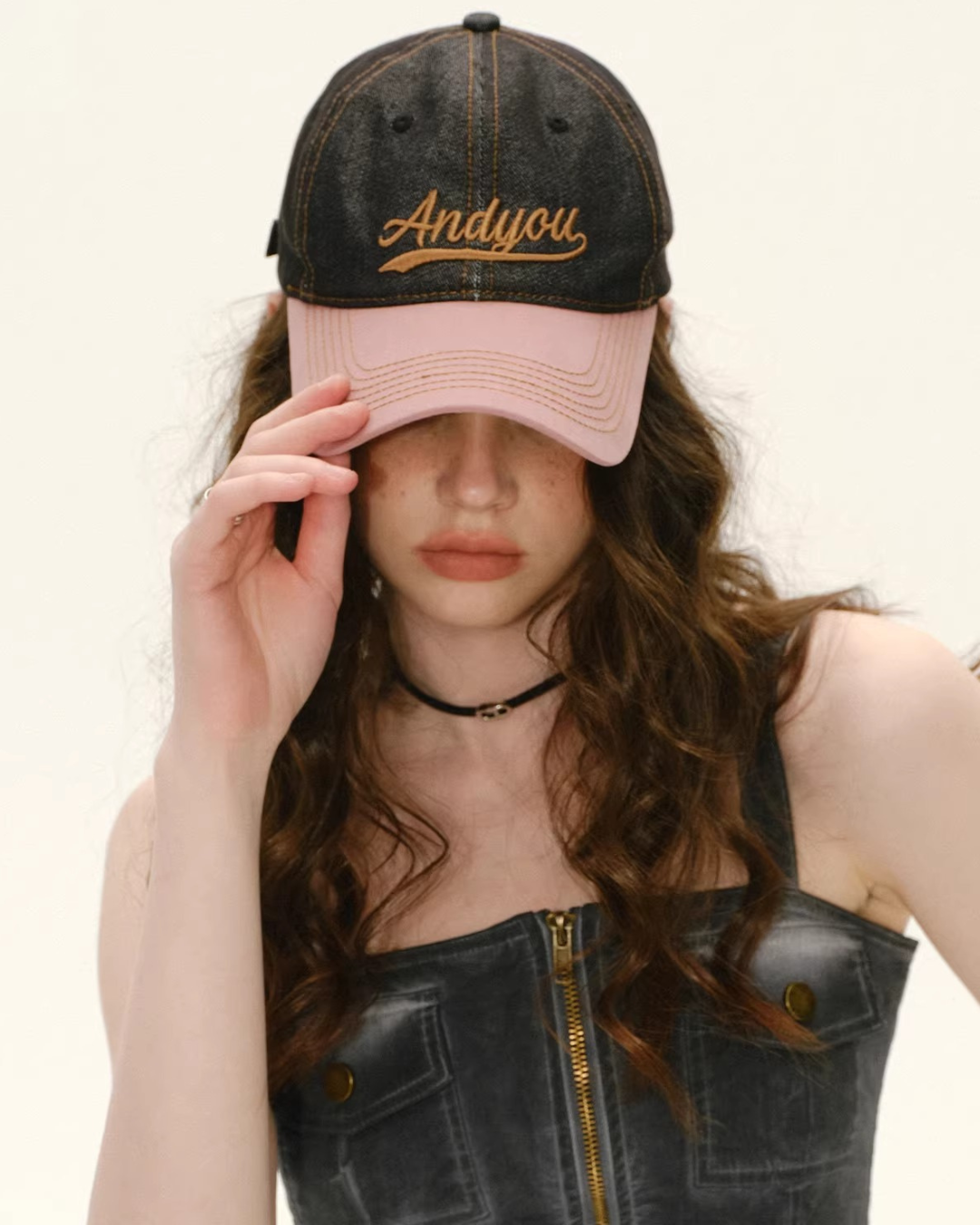 Script Logo Vintage Denim Cap